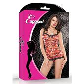 Sweetheart Chemise & G-String Rood S/M