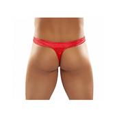 Satijnen Bong Thong String - Rood S/M