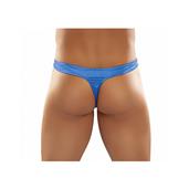 Satijnen Bong Thong String - Blauw S/M