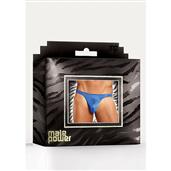 Satijnen Bong Thong String - Blauw S/M